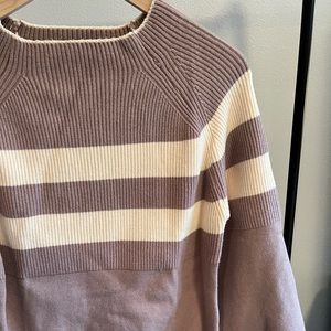 Hilarie lavender striped Bohme sweater